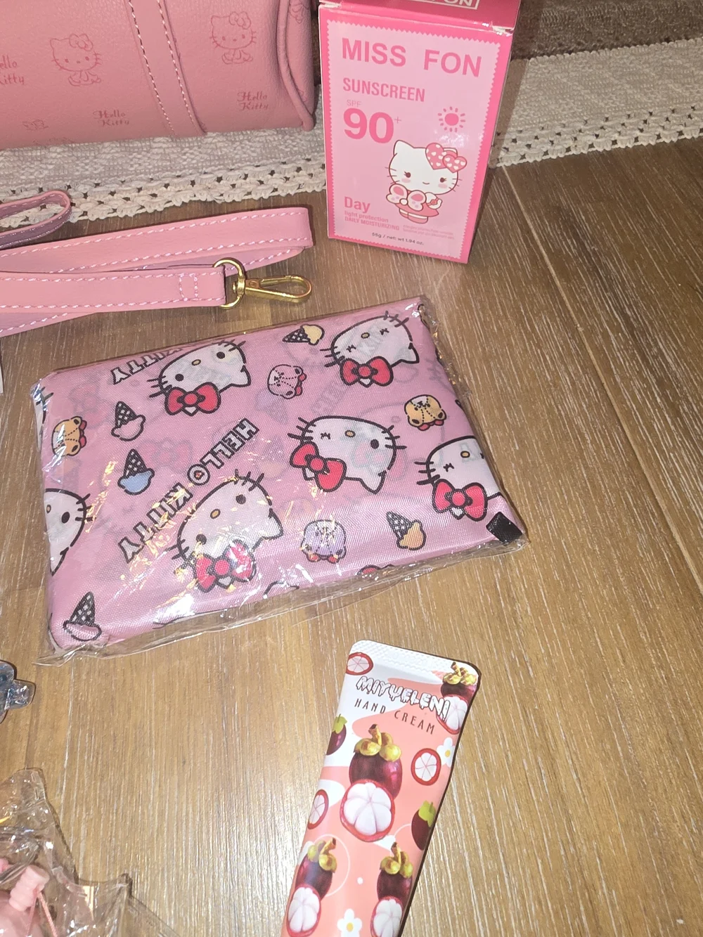 Hello Kitty Kids Pink Barrel Handbag with Matching Accessories